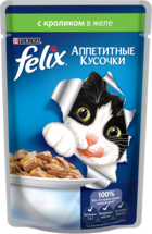 Felix Аппетитные кусочки с кроликом в желе (пауч)