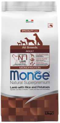 Monge Speciality Line All Breeds Adult Lamb, Rice and Potatoes