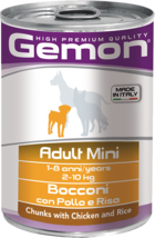 Gemon Adult Mini Bocconi con Pollo e Riso (банка)