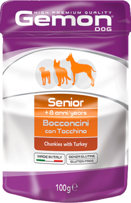 Gemon Senior for Dog Bocconcini con Tacchino (пауч)