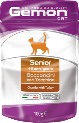 Gemon Senior for Cat Bocconcini con Tacchino (пауч)