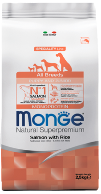 Monge Speciality Line All Breeds Puppy&Junior Salmon and Rice