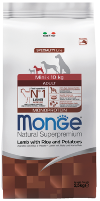 Monge Speciality Line Mini Adult Lamb, Rice and Potatoes