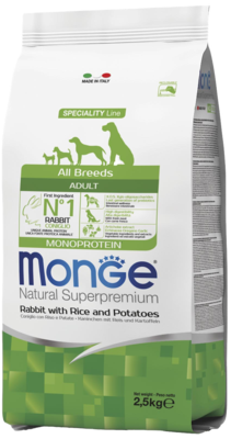 Monge Speciality Line All Breeds Adult Rabbit, Rice and Potatoes