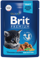 Brit with Chicken Chunks for Kitten (пауч)