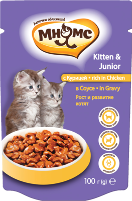 Мнямс  Kitten & Junior с Курицей (пауч)
