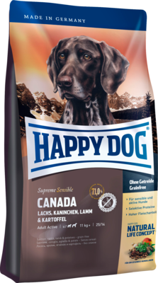 Happy Dog Supreme Sensible Canada Lachs,Kaninchen,Lamm & Kartoffel