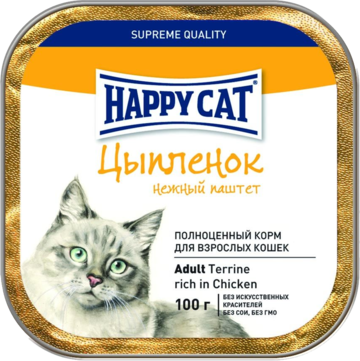 Happy Cat Цыпленок Нежный Паштет (ламистер)