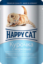 Happy Cat Кусочки в Соусе Курочка с Морковью (пауч)