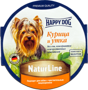 Happy Dog Курица и Утка NaturLine (ламистер)