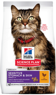 Hill’s Science Plan Sensitive Stomach & Skin Adult 1+ Chicken Feline