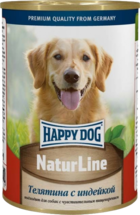 Happy Dog NaturLine Телятина с Индейкой (банка)