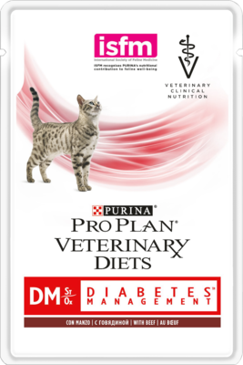 Pro Plan Veterinary Diets DM Diabetes Management with Beef for Cat (пауч)