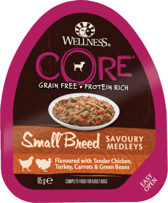 Wellness Core Small Breed Savoury Medleys Flavoured with Tender Chicken, Turkey, Carrots & Green Beans (ламистер)