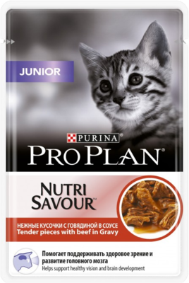Pro Plan NutriSavour Junior with Beef (в соусе, пауч)