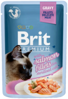 Brit Premium with Salmon Fillets for Sterilised Cats (в соусе, пауч)