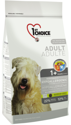 1st Choice Adult 1+ Years Maintenance Hypoallergenic Potatoes & Duck Formula All Breeds