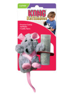 KONG игрушка для кошек "Крыса" 12 см плюш с тубом кошачьей мяты