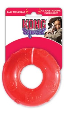 KONG игрушка для собак Сквиз Кольцо резиновое с пищалкой