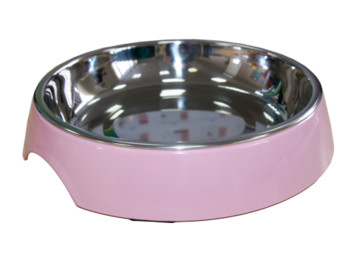 SuperDesign миска на меламиновой подставке для кошек широкая, розовая пудра