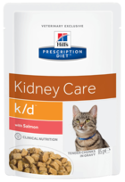 Hill’s Prescription Diet Kidney Care k/d with Salmon Cat (в соусе, пауч)