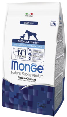 Monge Daily Line Medium Starter for Mother and Baby Dogs Rich in Chicken
