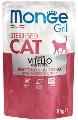 Monge Grill Sterilised Cat Rich in Veal (пауч)