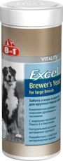8in1 Excel Пивные дрожжи для собак крупных пород 80 таблеток