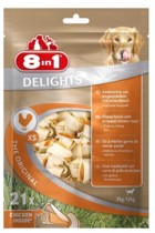 8in1 DELIGHTS косточки с куриным мясом для мелких собак XS 7,5 см 21 шт (пакет)