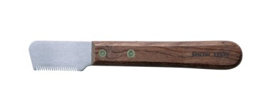 SHOW TECH тримминговочный нож модель №3260 с деревянной ручкой для шерсти средней жесткости