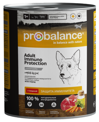 probalance Adult Immuno Protection для Взрослых Собак с Говядиной (банка)