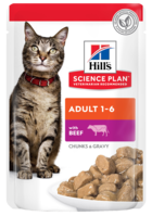 Hill's Science Plan Adult 1-6 with Beef (кусочки в соусе, пауч)