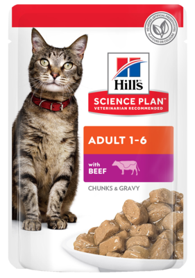 Hill's Science Plan Adult 1-6 with Beef (кусочки в соусе, пауч)