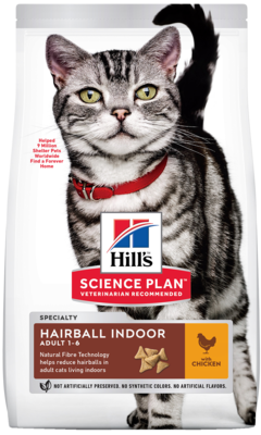 Hill's Science Plan Hairball Indoor Adult 1-6 with Chicken