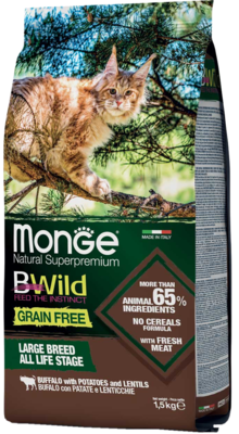 MonGe BWild Grain Free Large Breed Buffalo with Potatoes and Lentils