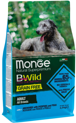Monge BWild Grain Free Adult All Breeds Anchovies with Potatoes and Peas