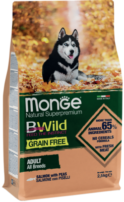 Monge BWild Grain Free Adult All Breeds Salmon with Peas