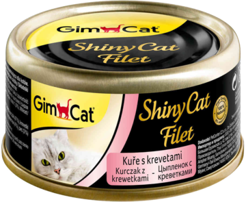 Gimcat Shiny Cat Filet Цыпленок с Креветками (банка)