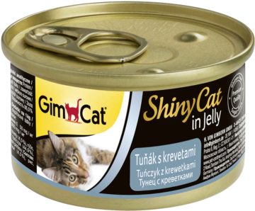 Gimcat Shiny Cat in Jelly Тунец с Креветками (банка)