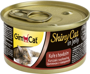 Gimcat Shiny Cat in Jelly Цыпленок с Говядиной (банка)