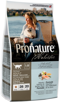 Pronature Holistic Adult Indoor - Skin & Coat Atlantic Salmon & Brown Rice