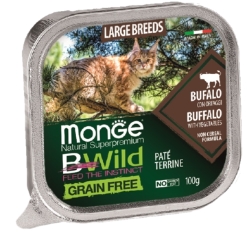 MonGe BWild Grain Free Large Breed Pate Terrine Buffalo with Vegetables (ламистер)