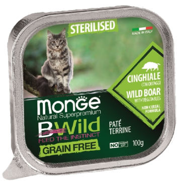 MonGe BWild Grain Free Sterilised Pate Terrine Wild Boar with Vegetables (ламистер)
