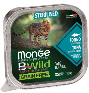 MonGe BWild Grain Free Sterilised Pate Terrine Tuna with Vegetables (ламистер)