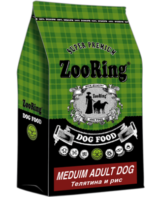 ZooRing Medium Adult Dog Телятина и Рис