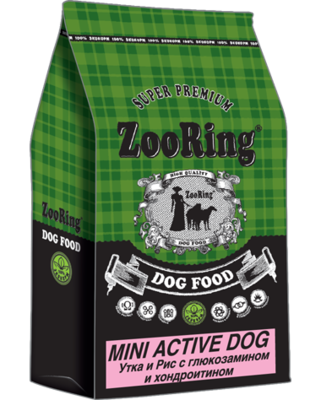 ZooRing Mini Active Dog Утка и Рис с Глюкозамином и Хондроитином
