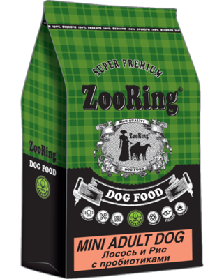ZooRing Mini Adult Dog Лосось и Рис с Пробиотиками