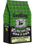 ZooRing Mini Puppy&Junior 1 Утка и Рис с Пробиотиками