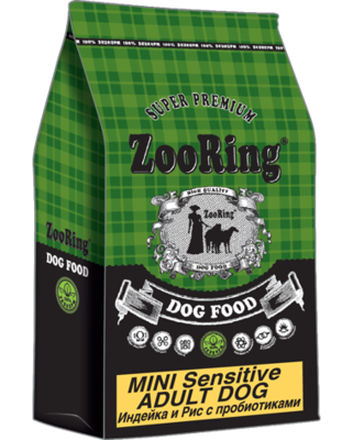 ZooRing Mini Sensitive Adult Dog Индейка и Рис с Пробиотиками