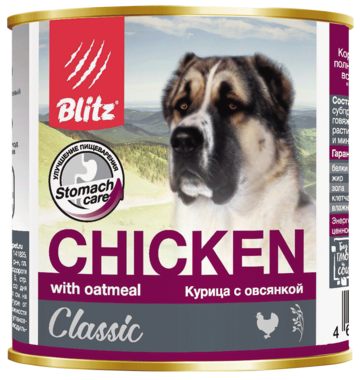 Blitz Chicken with Oatmeal Курица с Овсянкой Classic (банка)